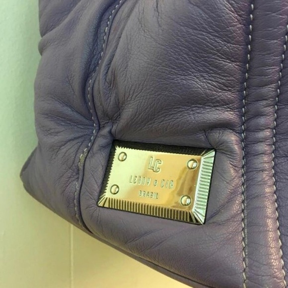 Lenny e Cia Purple Quilted Leather Large Satchel - Picture 4 of 8